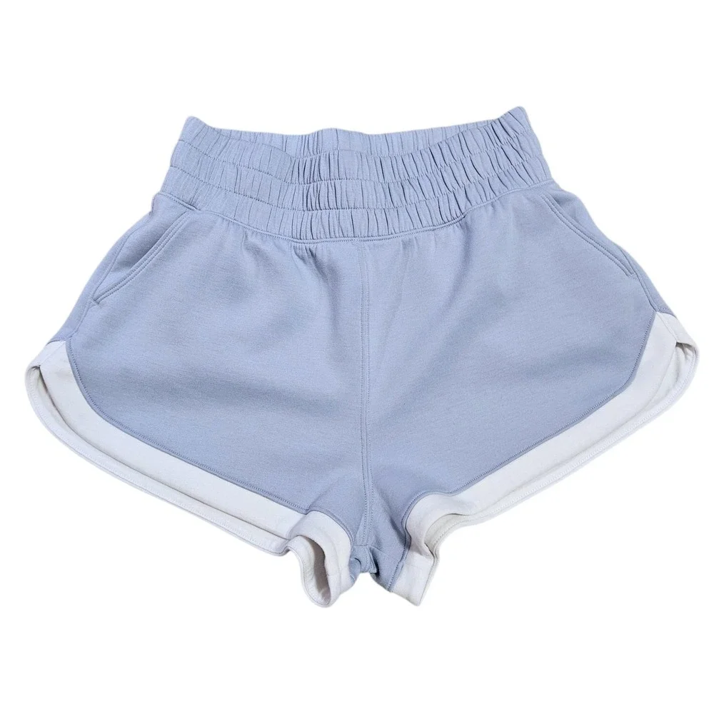 YPB neoKNIT Shorts Womens Medium Blue White Athletic Lounge Pull On
